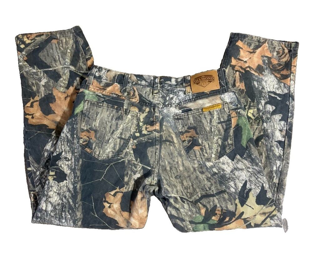 Vintage Men’s Diamond Cut Camo Jeans Size 32x29.5 Mossy Oak Break Up Hunting